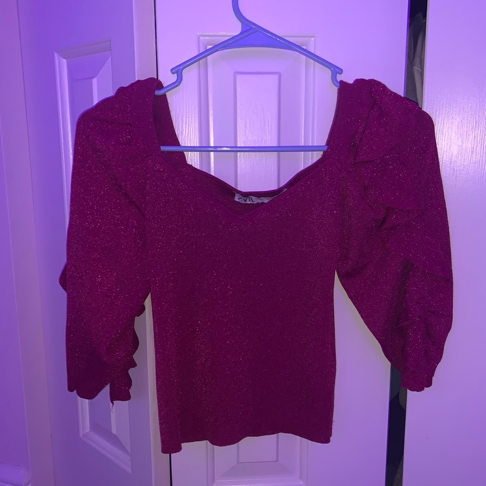 Zara Sparkly Pink Top